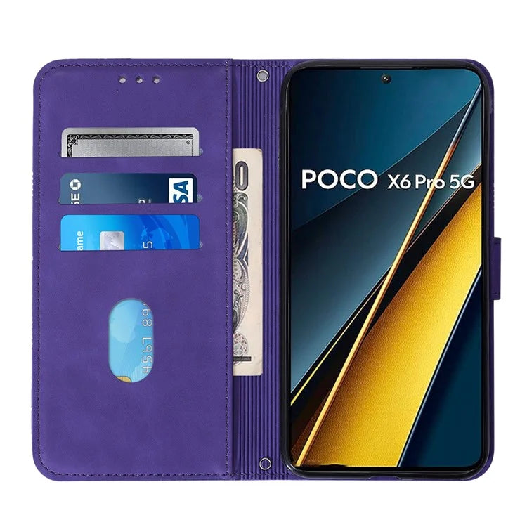 YB Imprinting Series-1 For Xiaomi Poco X6 Pro 5G / Redmi K70E 5G Case Leather Wallet Shockproof Phone Cover
