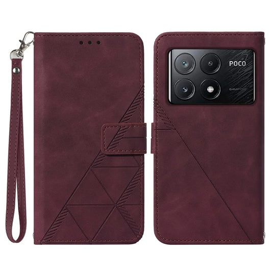 YB Imprinting Series-1 For Xiaomi Poco X6 Pro 5G / Redmi K70E 5G Case Leather Wallet Shockproof Phone Cover