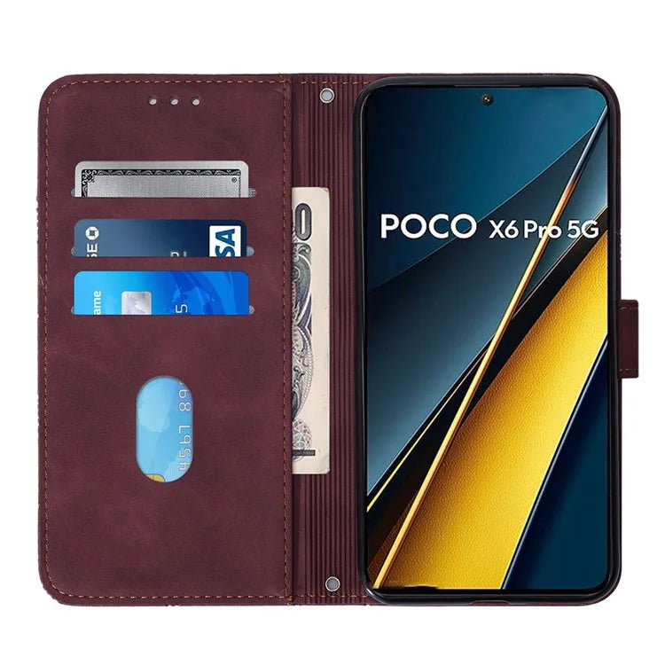 YB Imprinting Series-1 For Xiaomi Poco X6 Pro 5G / Redmi K70E 5G Case Leather Wallet Shockproof Phone Cover