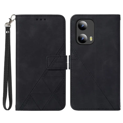 YB Imprinting Series-1 For Motorola Moto G Play 5G (2024) / Moto G 5G (2024) Case PU Leather Wrist Strap Flip Phone Cover