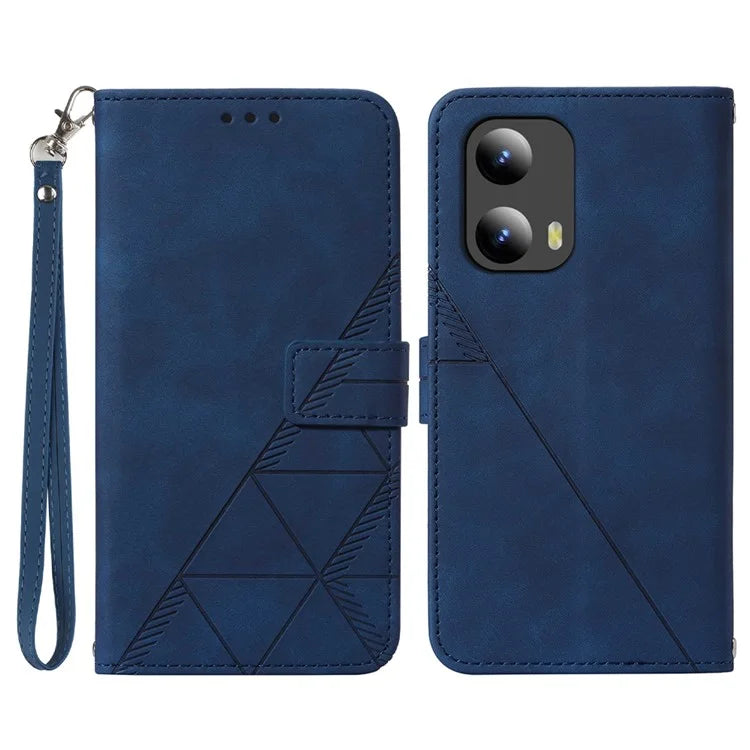 YB Imprinting Series-1 For Motorola Moto G Play 5G (2024) / Moto G 5G (2024) Case PU Leather Wrist Strap Flip Phone Cover