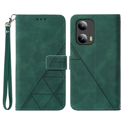 YB Imprinting Series-1 For Motorola Moto G Play 5G (2024) / Moto G 5G (2024) Case PU Leather Wrist Strap Flip Phone Coverish Green