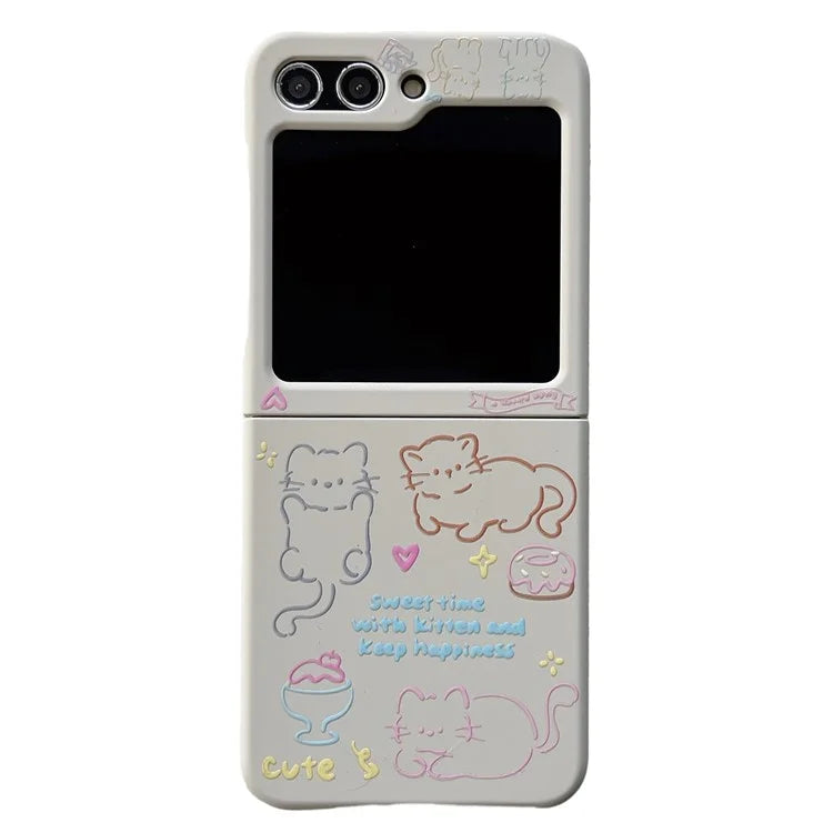 For Samsung Galaxy Z Flip5 5G Case Art Pattern Printing Slim Hard PC Phone Cover