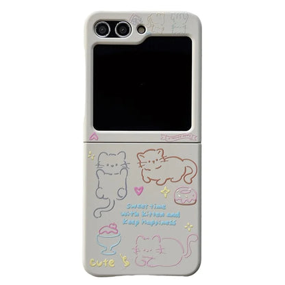 For Samsung Galaxy Z Flip5 5G Case Art Pattern Printing Slim Hard PC Phone Cover