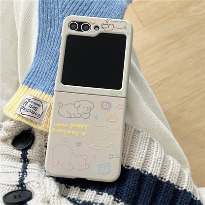 For Samsung Galaxy Z Flip5 5G Case Art Pattern Printing Slim Hard PC Phone Cover