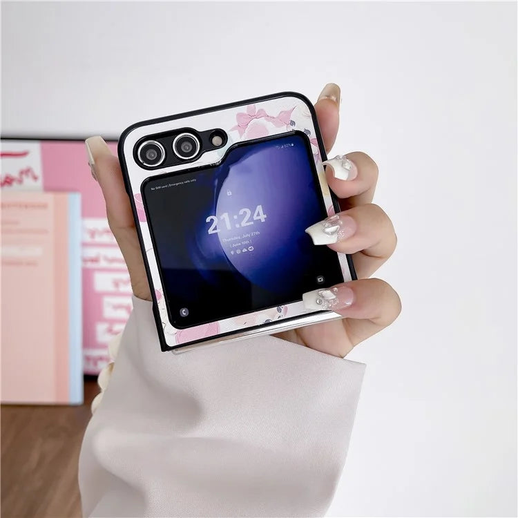 For Samsung Galaxy Z Flip5 5G Case Phone Shell with Hand Strap Phone Cover Painted Patterns