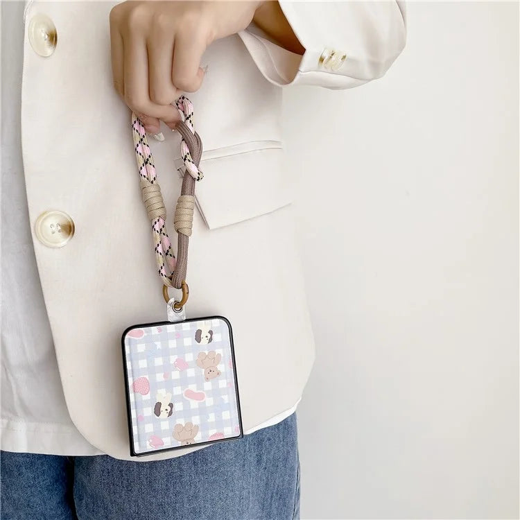 For Samsung Galaxy Z Flip5 5G Case Phone Shell with Hand Strap Phone Cover Painted Patterns