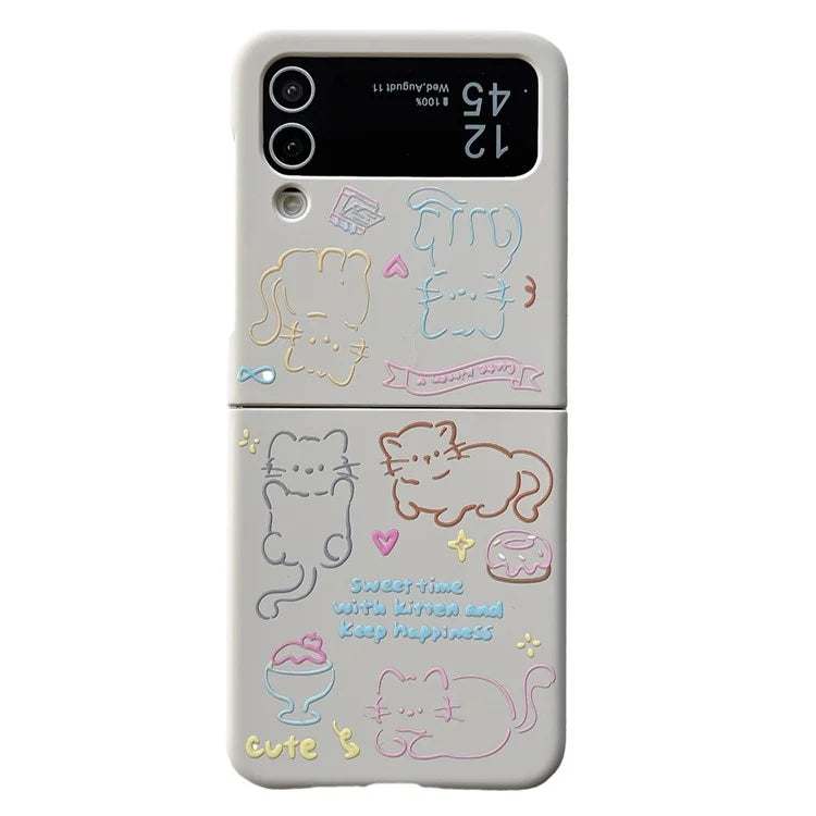 For Samsung Galaxy Z Flip4 5G Slim Case Pattern Printing Hard PC Phone Case