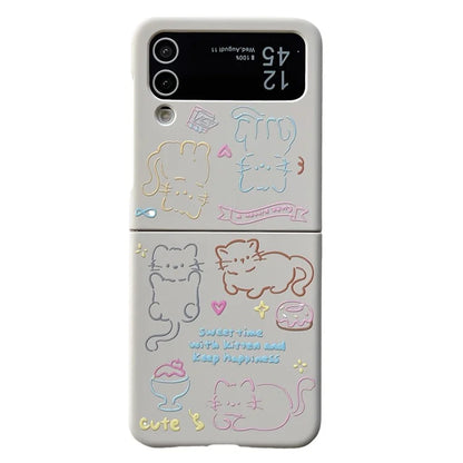 For Samsung Galaxy Z Flip4 5G Slim Case Pattern Printing Hard PC Phone Case