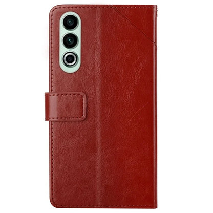 HT01 For OnePlus Nord CE4 5G Case Wallet PU Leather Cover Y-shaped Lines Imprinted
