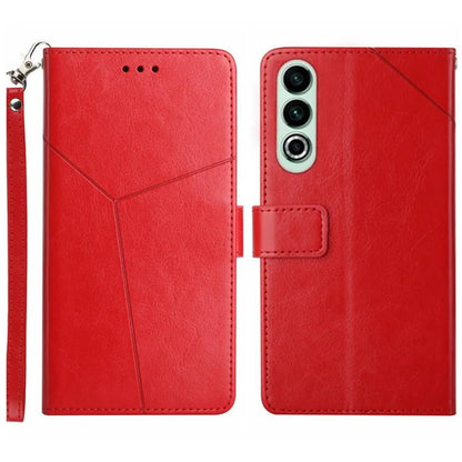 HT01 For OnePlus Nord CE4 5G Case Wallet PU Leather Cover Y-shaped Lines Imprinted