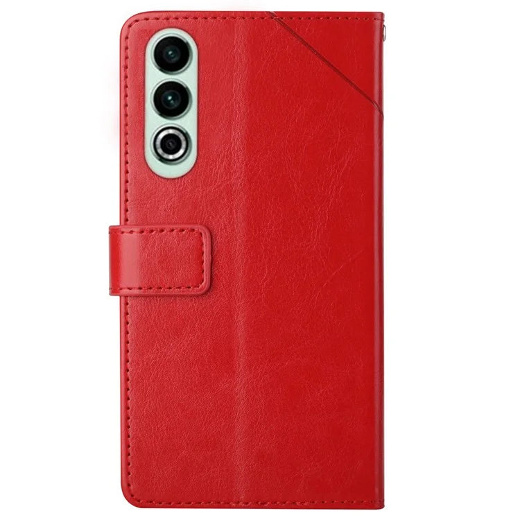 HT01 For OnePlus Nord CE4 5G Case Wallet PU Leather Cover Y-shaped Lines Imprinted