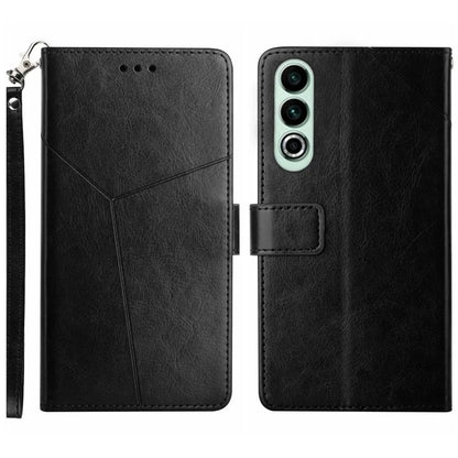 HT01 For OnePlus Nord CE4 5G Case Wallet PU Leather Cover Y-shaped Lines Imprinted