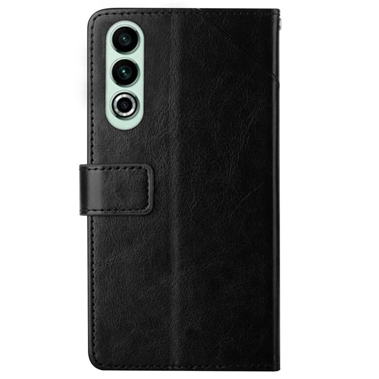 HT01 For OnePlus Nord CE4 5G Case Wallet PU Leather Cover Y-shaped Lines Imprinted