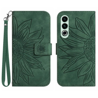 HT04 For OnePlus Nord CE4 5G Case with Strap PU Leather Sunflower Wallet Phone Cover