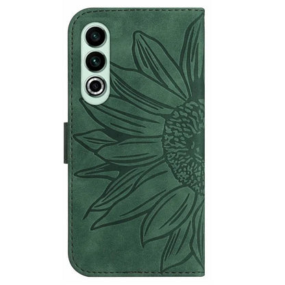 HT04 For OnePlus Nord CE4 5G Case with Strap PU Leather Sunflower Wallet Phone Cover