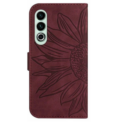 HT04 For OnePlus Nord CE4 5G Case with Strap PU Leather Sunflower Wallet Phone Cover