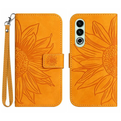 HT04 For OnePlus Nord CE4 5G Case with Strap PU Leather Sunflower Wallet Phone Cover