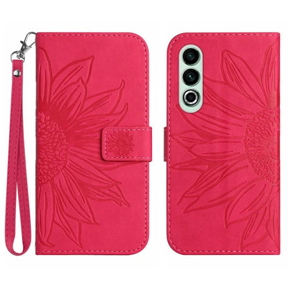HT04 For OnePlus Nord CE4 5G Case with Strap PU Leather Sunflower Wallet Phone Cover