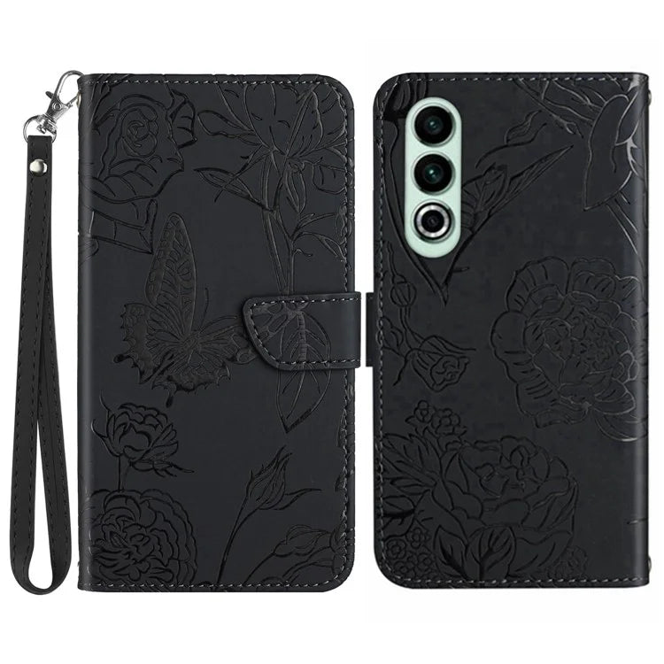 HT03 For OnePlus Nord CE4 5G Leather Case Butterfly Flower Wallet Phone Cover