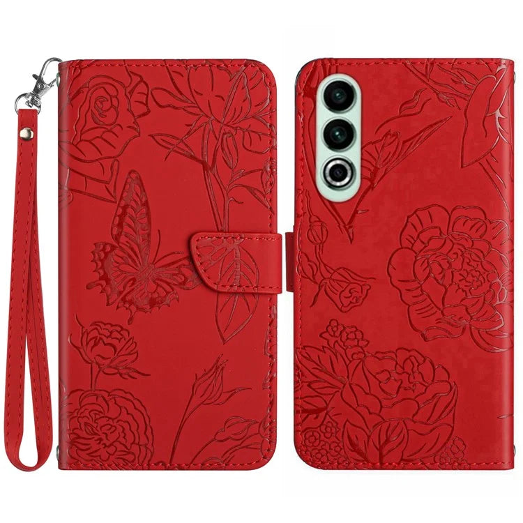 HT03 For OnePlus Nord CE4 5G Leather Case Butterfly Flower Wallet Phone Cover