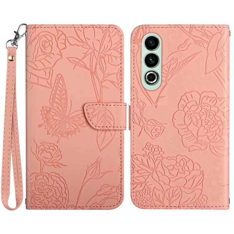 HT03 For OnePlus Nord CE4 5G Leather Case Butterfly Flower Wallet Phone Cover