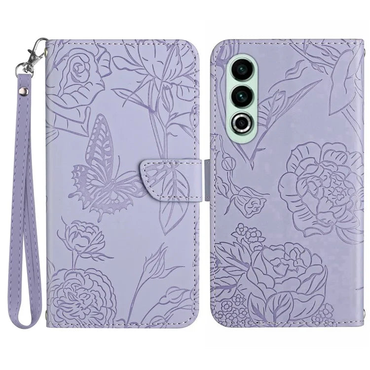 HT03 For OnePlus Nord CE4 5G Leather Case Butterfly Flower Wallet Phone Cover