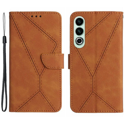 HT05 For OnePlus Nord CE4 5G Case PU Leather Lines Imprinted Wallet Phone Cover