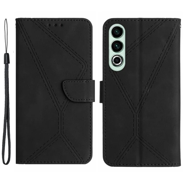 HT05 For OnePlus Nord CE4 5G Case PU Leather Lines Imprinted Wallet Phone Cover