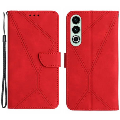 HT05 For OnePlus Nord CE4 5G Case PU Leather Lines Imprinted Wallet Phone Cover