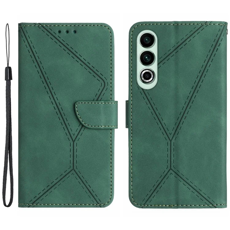 HT05 For OnePlus Nord CE4 5G Case PU Leather Lines Imprinted Wallet Phone Cover