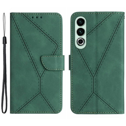HT05 For OnePlus Nord CE4 5G Case PU Leather Lines Imprinted Wallet Phone Cover