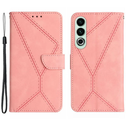 HT05 For OnePlus Nord CE4 5G Case PU Leather Lines Imprinted Wallet Phone Cover