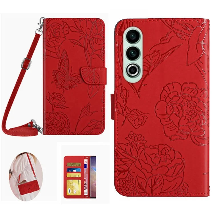 HT03 For OnePlus Nord CE4 5G Case Leather Flip Phone Cover with Shoulder Strap