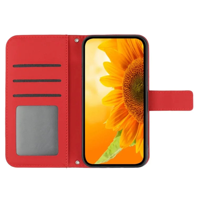 HT04 For OnePlus Nord CE4 5G Case Sunflower Flip Leather Phone Cover with Shoulder Strap