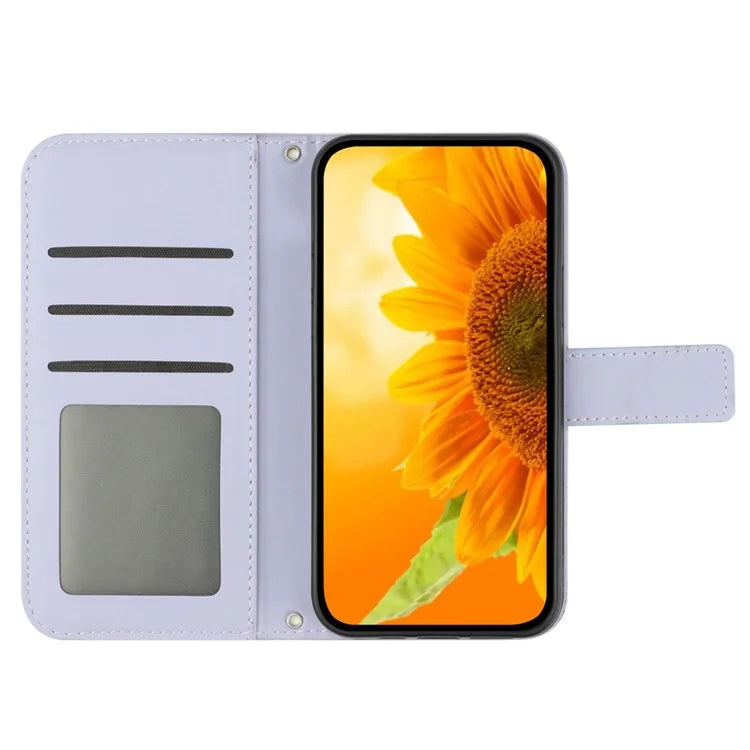 HT04 For OnePlus Nord CE4 5G Case Sunflower Flip Leather Phone Cover with Shoulder Strap