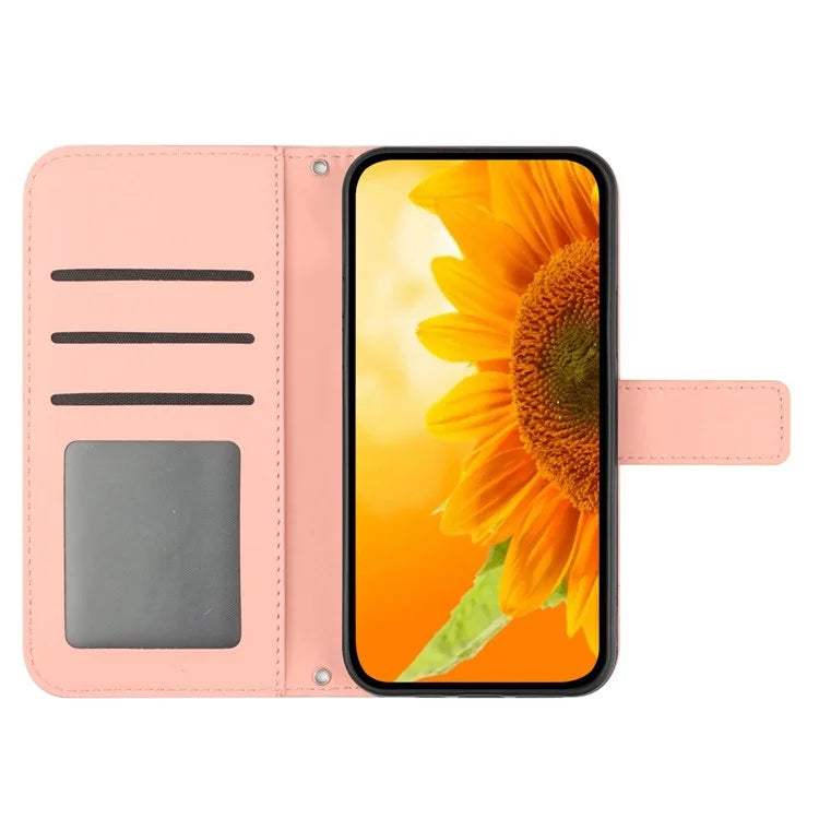 HT04 For OnePlus Nord CE4 5G Case Sunflower Flip Leather Phone Cover with Shoulder Strap