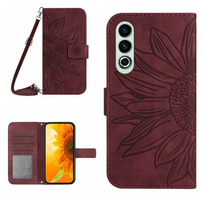 HT04 For OnePlus Nord CE4 5G Case Sunflower Flip Leather Phone Cover with Shoulder Strap