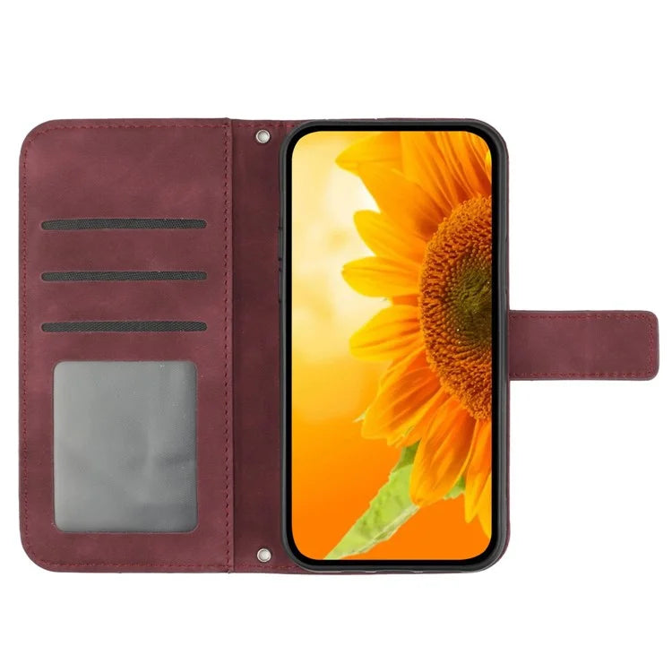 HT04 For OnePlus Nord CE4 5G Case Sunflower Flip Leather Phone Cover with Shoulder Strap