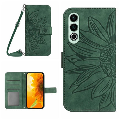 HT04 For OnePlus Nord CE4 5G Case Sunflower Flip Leather Phone Cover with Shoulder Strap
