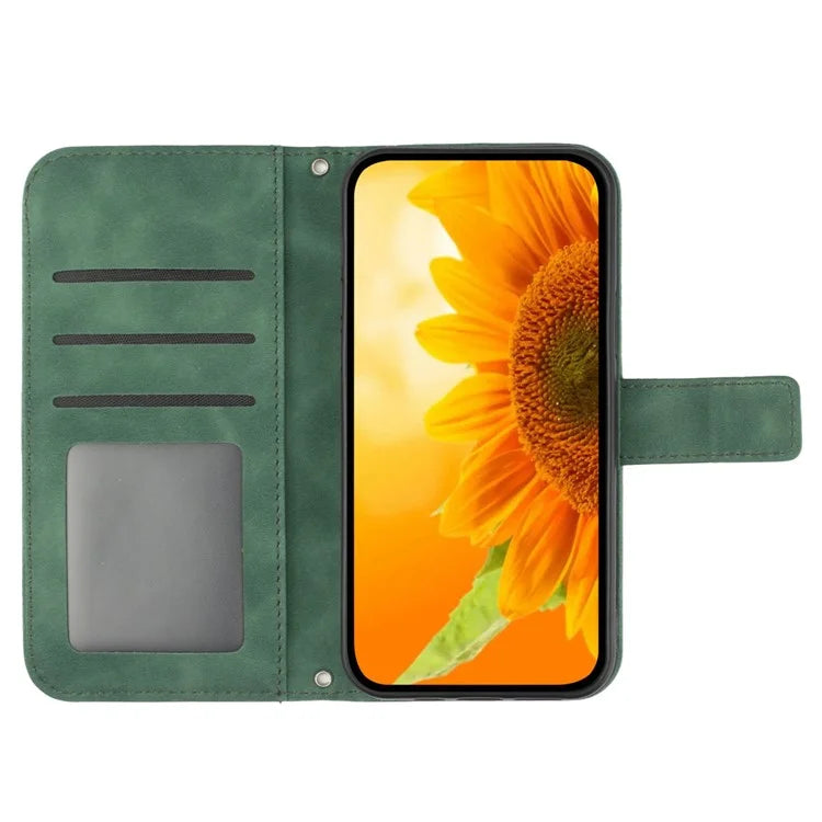 HT04 For OnePlus Nord CE4 5G Case Sunflower Flip Leather Phone Cover with Shoulder Strap