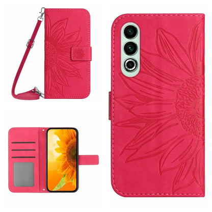 HT04 For OnePlus Nord CE4 5G Case Sunflower Flip Leather Phone Cover with Shoulder Strap