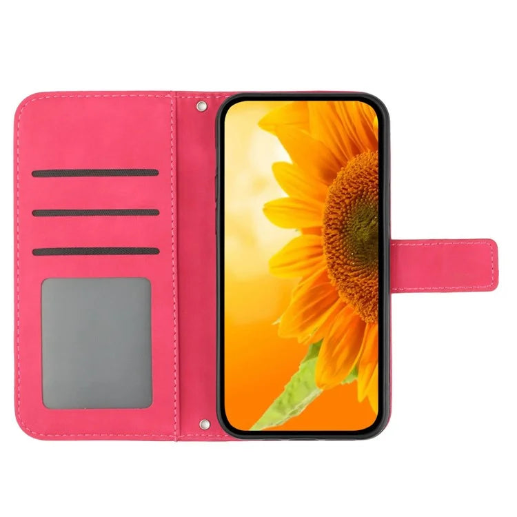 HT04 For OnePlus Nord CE4 5G Case Sunflower Flip Leather Phone Cover with Shoulder Strap