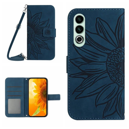 HT04 For OnePlus Nord CE4 5G Case Sunflower Flip Leather Phone Cover with Shoulder Strap