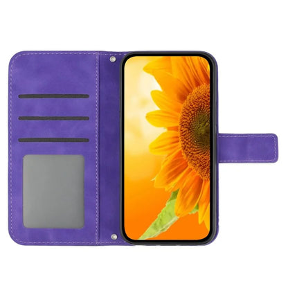 HT04 For OnePlus Nord CE4 5G Case Sunflower Flip Leather Phone Cover with Shoulder Strap