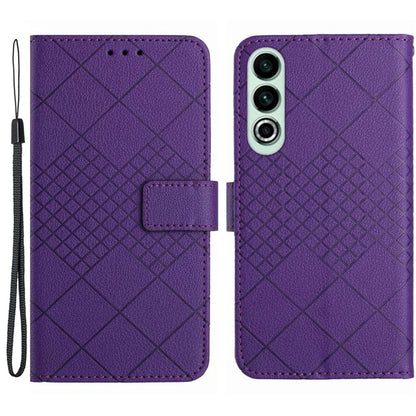 HT06 For OnePlus Nord CE4 5G Wallet Phone Case Rhombus Litchi Texture Leather Cover