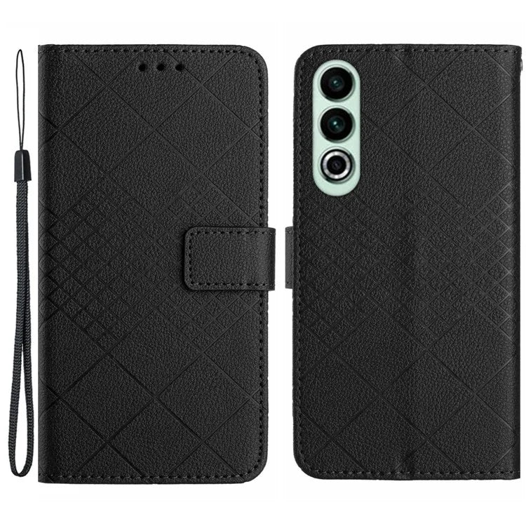 HT06 For OnePlus Nord CE4 5G Wallet Phone Case Rhombus Litchi Texture Leather Cover