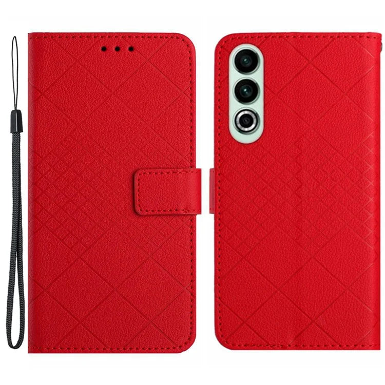 HT06 For OnePlus Nord CE4 5G Wallet Phone Case Rhombus Litchi Texture Leather Cover