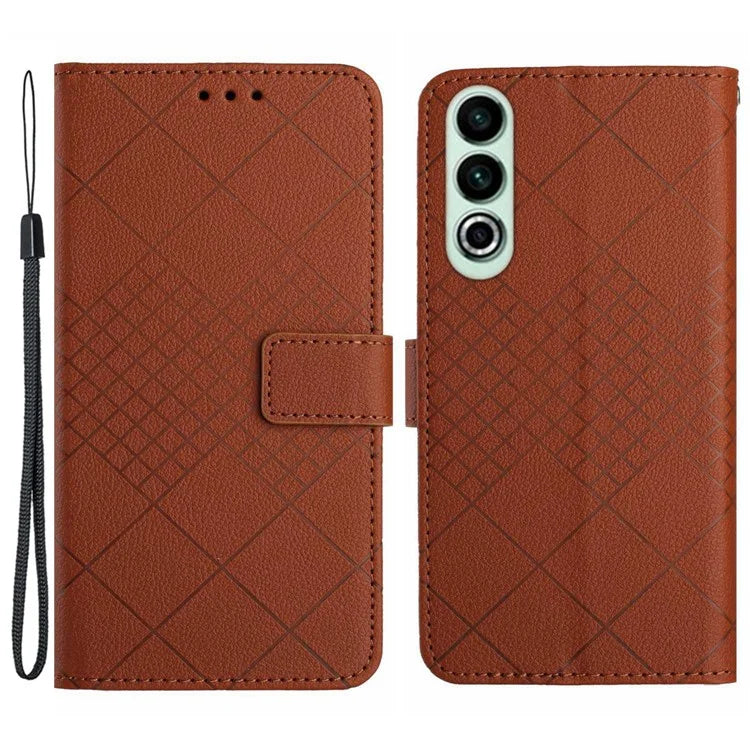 HT06 For OnePlus Nord CE4 5G Wallet Phone Case Rhombus Litchi Texture Leather Cover