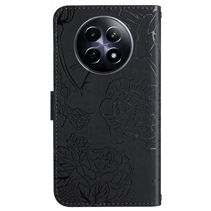 HT03 For Realme 12 Case with Wrist Strap Leather Flip Stand Phone Cover